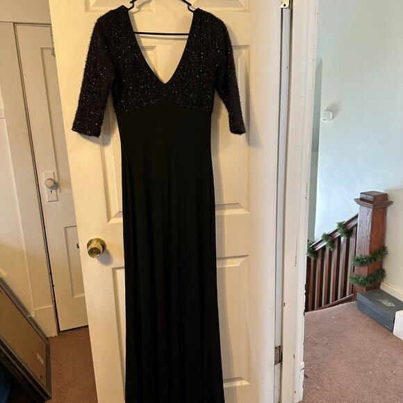 Cache Full Length Black Evening Dress with "sparkly" top. Size M - Picture 5 of 6